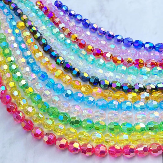 200 PCS 10mm Acrylic Faceted Spacer Beads AB Color Glossy Round Loose Beads for Jewelry Making Bracelet Necklace Earring Ornament Wind Chimes Key Chains(Deep Purple AB)