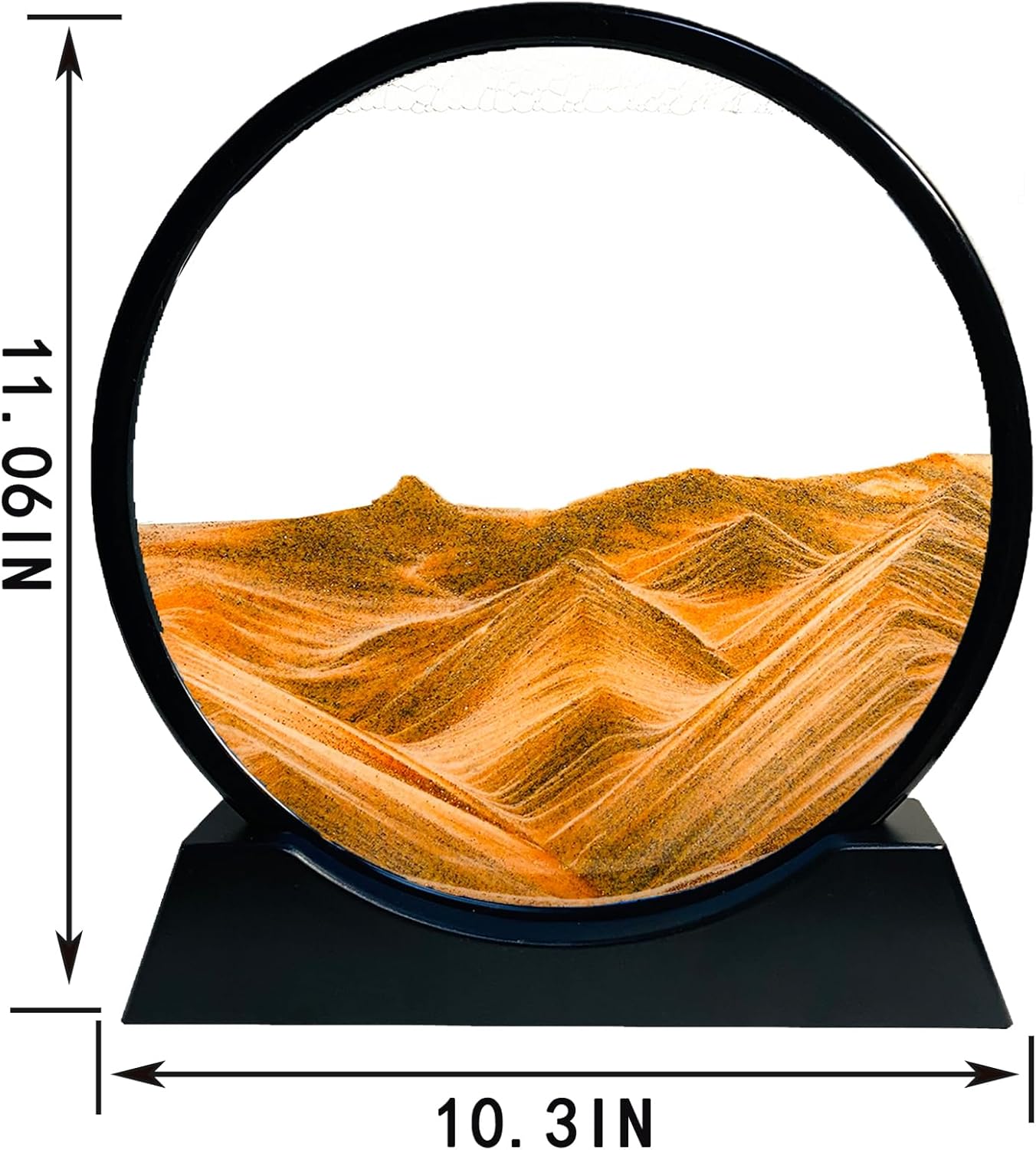 SANDCLE Moving Sand Art Liquid Motion - Moving Sand Art Picture Decor 3D Deep Sea Sandscape, Round Glass Frame Display Flowing Sand Relaxing Toy for Desktop Home Office Work Decoration(Blue, 12")