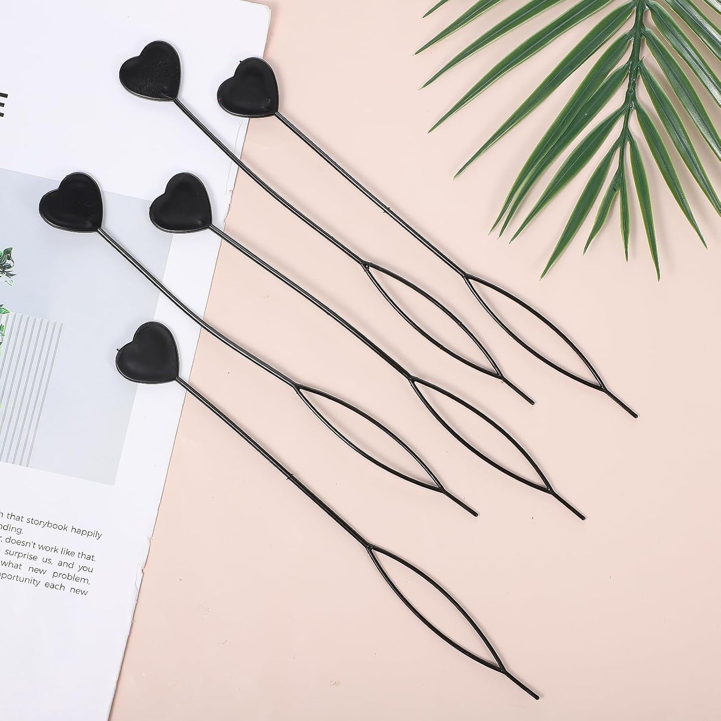 32 Pcs Bead Tool for Hair, Hair Beader Tool Kit, Easy Bead Threader for Hairs for Braids, Ponytail and Hairs Tail Styling, Automatic Beads Loader Threading Applicator, Black