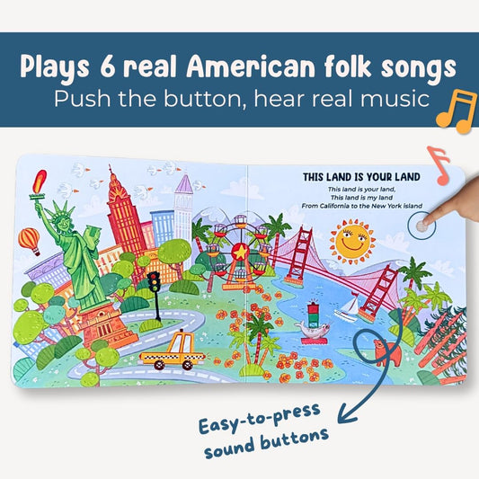 I Discover Folk Music – Sound Book for Babies & Toddlers | 6 Real American Folk Songs | Interactive Board Book with Music | Ages 0-4 | Pirouette Kids