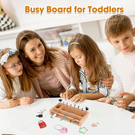 Sensory Bin Tools Montessori Screwdriver Board Set Lock and Key Toys Fine Motor Skills STEM Kits Quiet Toys Autism Classroom Must Haves