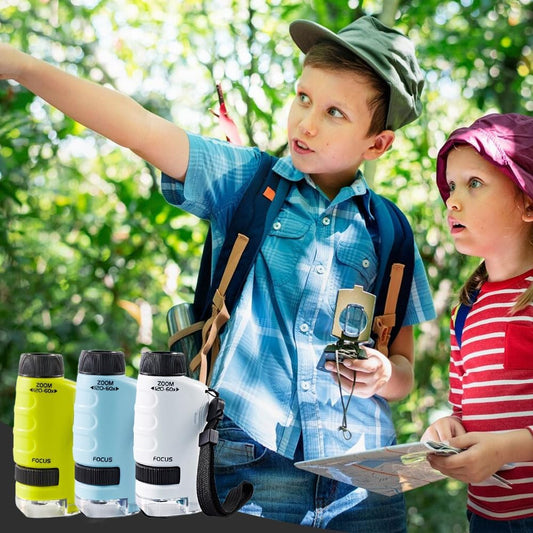 Pocket Microscope for Kids, 2026 New Educational Mini Microscope - Portable Handheld Microscope Kit for Home School Lab, Biology Science Education - Christmas Stocking Stuffers, Birthday Gifts (Green)