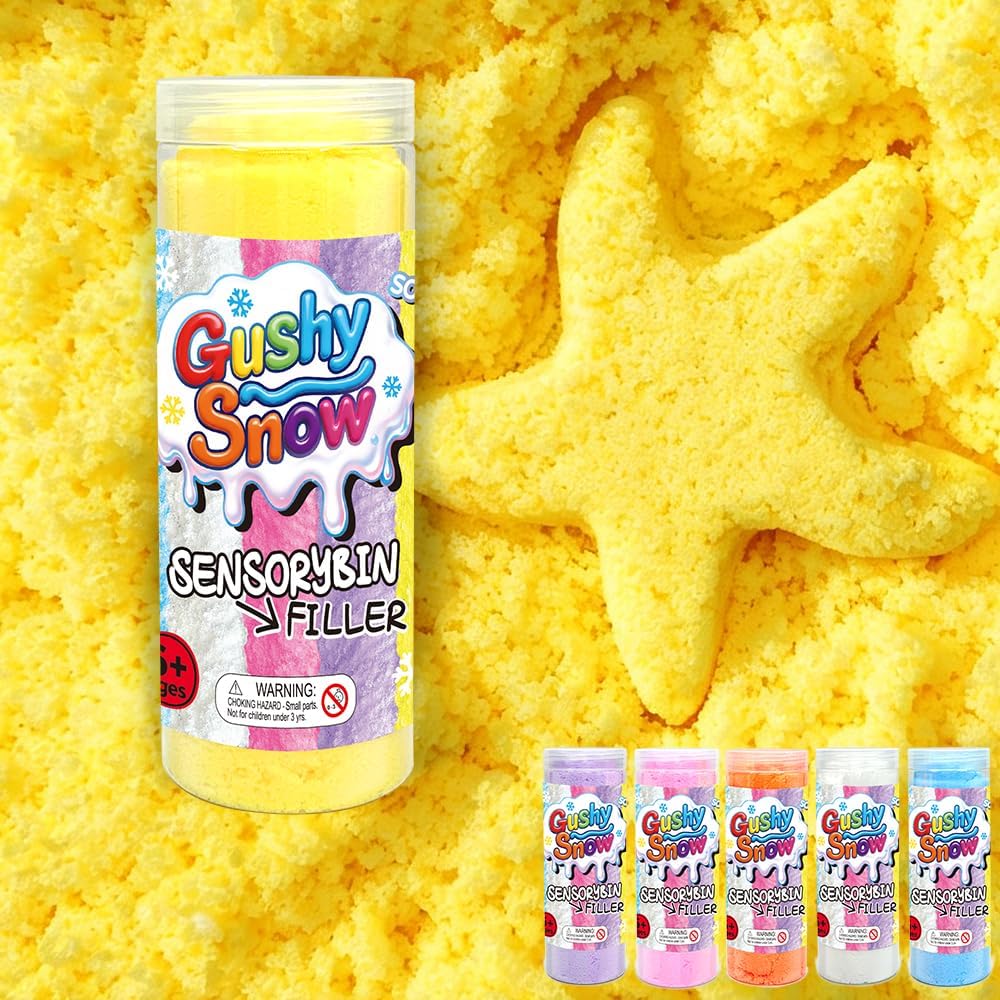Sensory Bin Filler for Toddlers, Fake Snow Play Sand, Soft Latex Sensory Table Fillers for Classroom Learning, White Sensory Material for Indoor Sensory Play