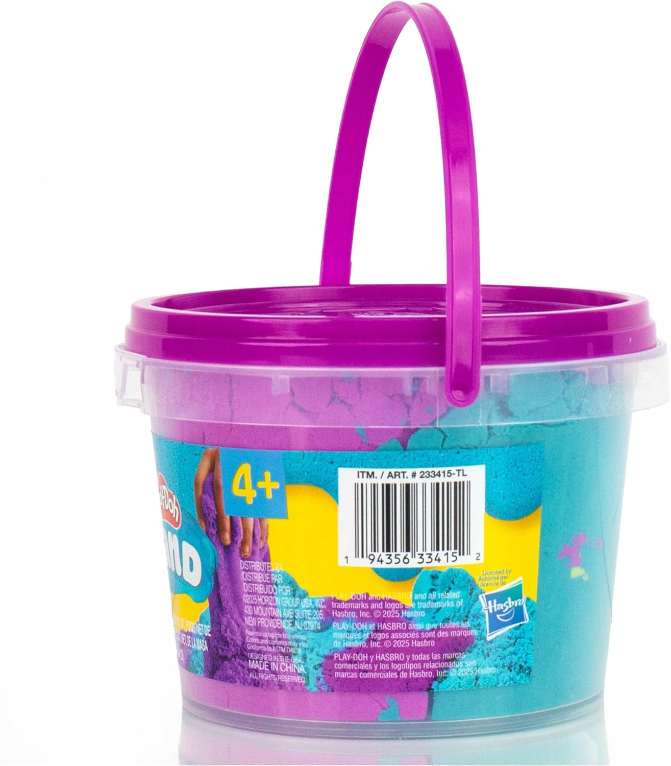 Play-Doh Sand Slime Bucket, Teal and Purple, Cotton Candy Scented, 1.5 Pounds of Play Sand in Resealable Bucket with Magical Molds on the Lid, Creativity for Kids Sensory Toys