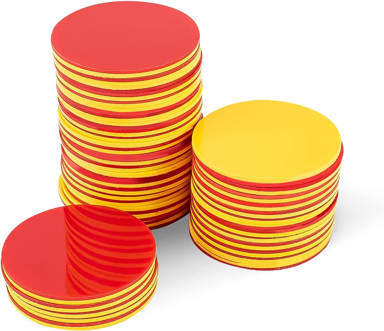 Round Math Counters,Plastic Two Color Counter Yellow Red 200 PCS, Educational Toys to Help Kids Learn