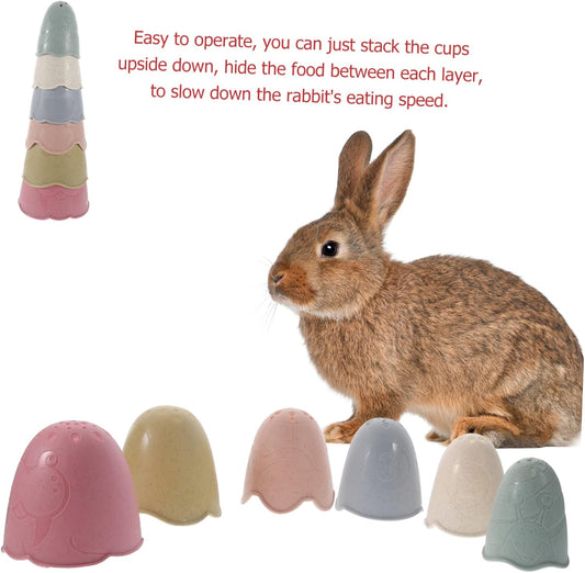 MERRYHAPY 1set Colorful Stacking Cups for Multi-use Bunny Toy for Treat Hiding and Feeding Engaging Interactive Cups for Indoor Play for Pets and Toddlers