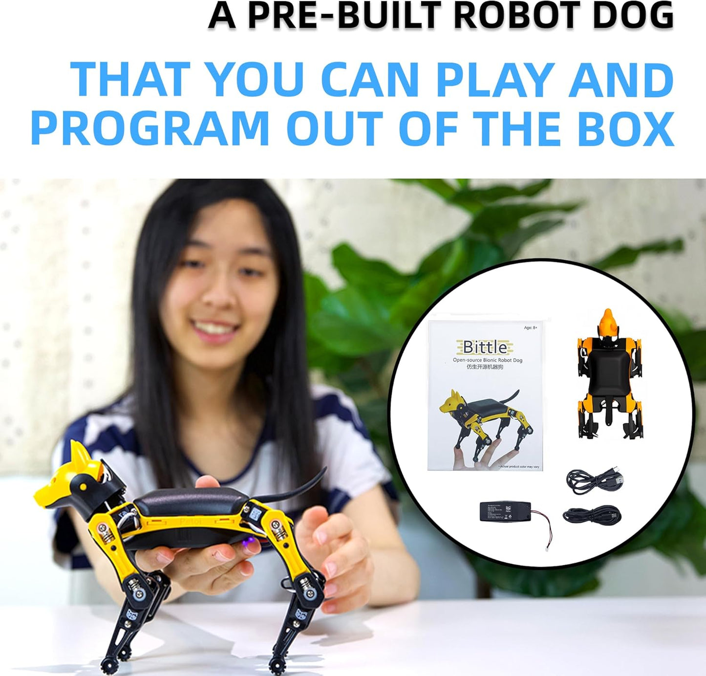 Petoi Programmable Robot Dog Bittle X V2 Lite Servo (Pre-Assembled) | Coding Smart Robot Dog Kit, Voice Controlled, Quadruped Interactive Robot for Kids, Open Source, STEM & Robotics Education