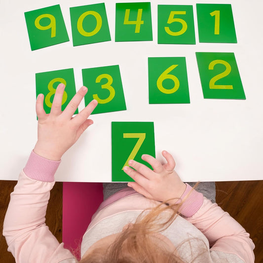 Hidoggy Montessori Sandpaper Numbers 0-9 Cards with Box Sandpaper Numerals for Toddlers Kids
