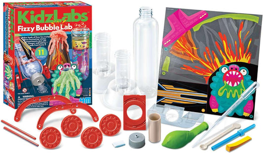 4M Fizzy Bubble Colour Lab – 28 Science Experiments Kit for Kids Ages 8-12, STEM Chemistry Set with Baking Soda & Vinegar Reactions, Educational Volcano, Rocket Racer, & Color Mixing Activities