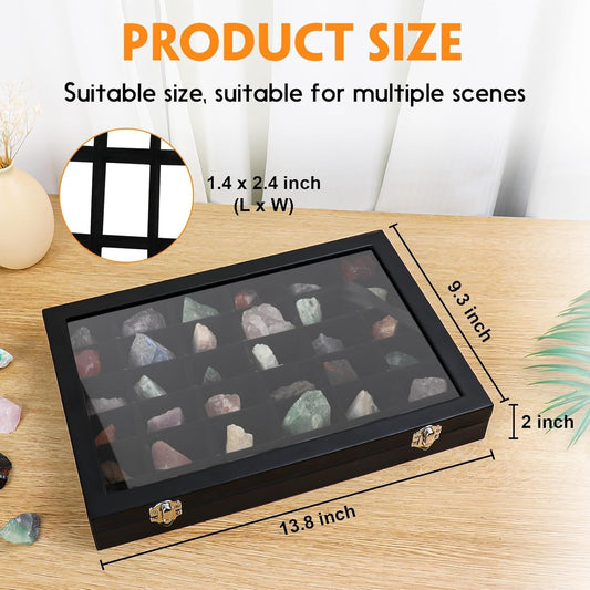 Rock Collection Box for Kids - Display Case for Collectibles - Storage and Display Shelf - Generation 2