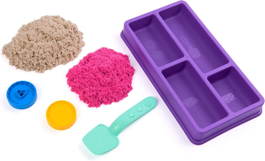 Kinetic Sand Cookie Box - with 227 g Magic Sand in 2 Colours, 3 Accessories for Creative Indoor Sand Game, for Children from 3 Years
