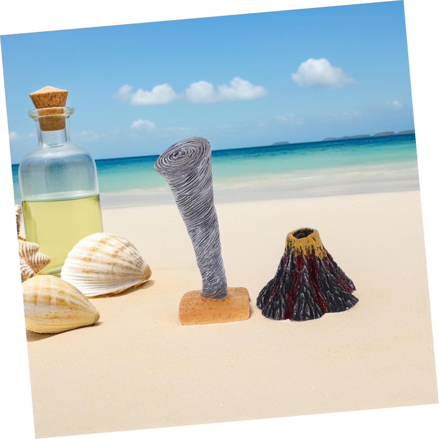 BESPORTBLE 2Pcs Realistic Volcano and Tornado Simulation for Educational Science Experiments Miniature Natural Disaster Models for Learning and Creative Exploration