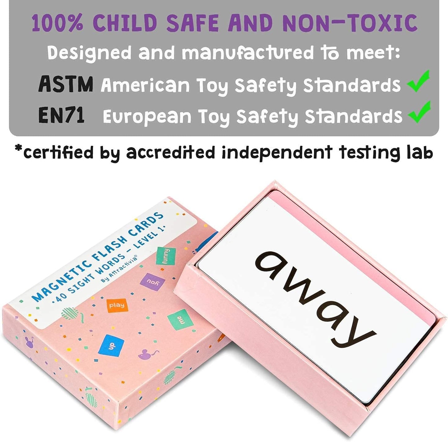 Attractivia 2nd Grade Sight Words Magnetic Flash Cards(Second Grade) - 46 Sturdy Large Dolch Cards for Literacy of Beginning Readers, Homeschool, Teachers and ESL
