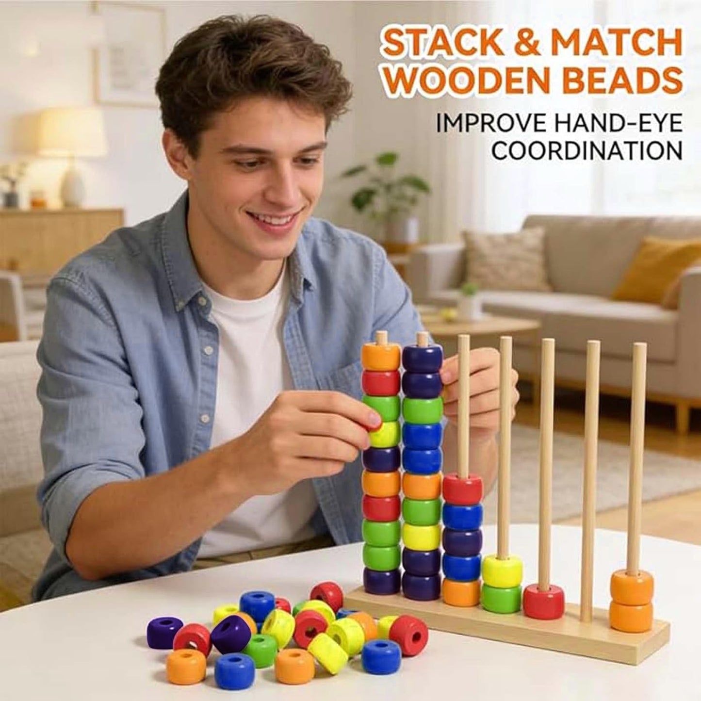 2026 Trendy Color Matching Stacking Puzzle Game - Fast Pattern Challenge Ring Stack Puzzle for 2 Players - Competitive Tabletop Brain Teaser for Family Game Night (1 Pack)