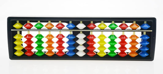Plastic Colorful Beads Abacus Soroban, 13 Column Chinese Abacus Japanese Soroban Calculator Kid's Counting Tool (Style 1)