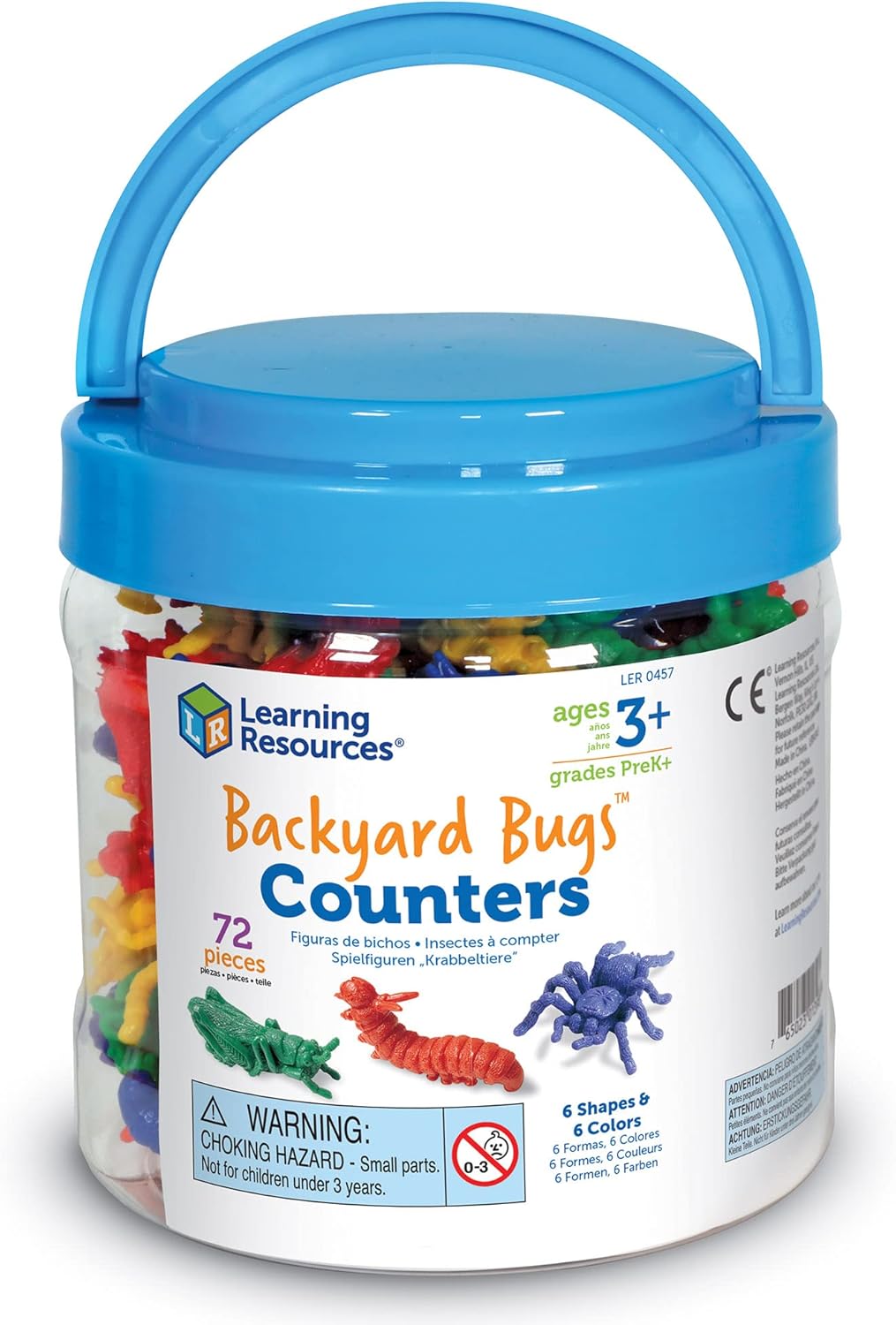 Learning Resources Backyard Bugs Counters - 72 Pieces, Ages 3+ Counting and Sorting Toys for Toddlers, Preschool Learning Toys