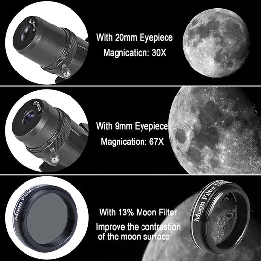 Celticbird Telescope for Adults High Powered, 80mm Aperture 600mm AZ Mount Refractor Telescope for Kids Beginners - Portable Telescopes for Adults Astronomy with Backpack, Phone Adapter, Moon Filter