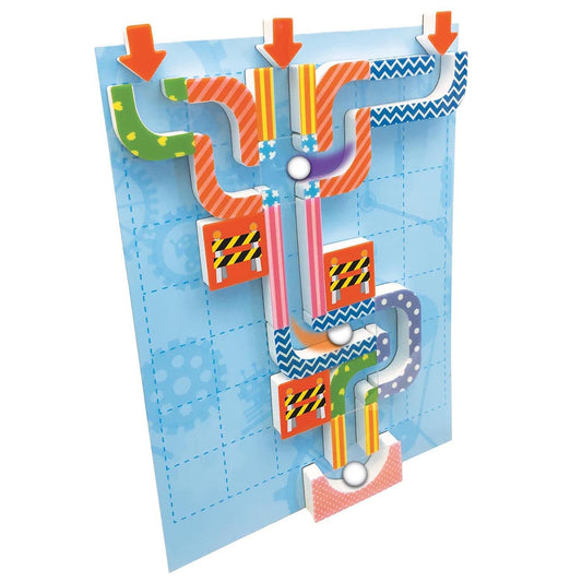 Magnetic Marble Run, Assorted Colors, 9.6" W x 11.2" H Magnetic Board, 34 Pieces