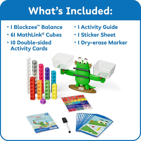 hand2mind Numberblocks Blockzee Balance Activity Set, 61 MathLink Cubes, Balance Scale, Educational Math Manipulatives, Numbers for Toddlers, Preschool Learning Activities, Birthday Gifts for Kids