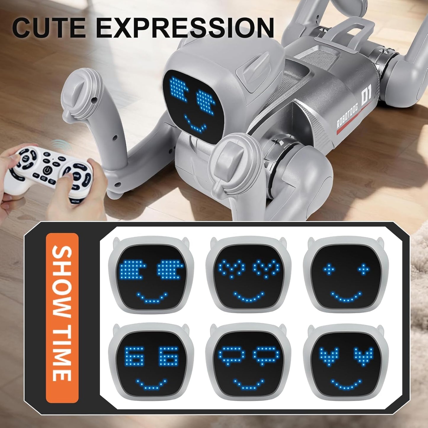Smart Robot Dog Toy for Kids 6+ | Voice Control, 30+ Actions, Turn Over Flip, STEM APP Programming, Rechargeable Interactive Birthday Gift (iOS & Android Compatible) 30+ Actions & Turn Over (Silver)