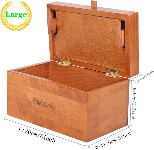 Onietoiy Big 32 Steps Wooden Secret Puzzle Box Toys Beech Wood Money Holder Handmade Storage Brain Teaser Unlocking Games Retro Compartment Thinking Toy Mysterious Birthday Gift for Kids and Adults