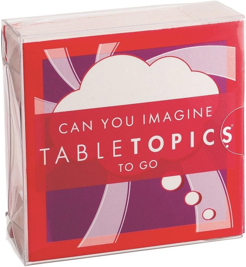 TableTopics Can You Imagine to Go Conversation Cards for Kids to Share Their Ideas, 40 Engaging Questions for Quality Family Time, Take Anywhere, Stocking Stuffer