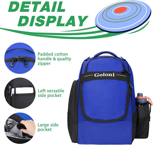 Disc Golf Bag Holds 23+ Discs,Durable Disc Golf Backpack with cooler compartment,Large Capacity Frisbee Bags