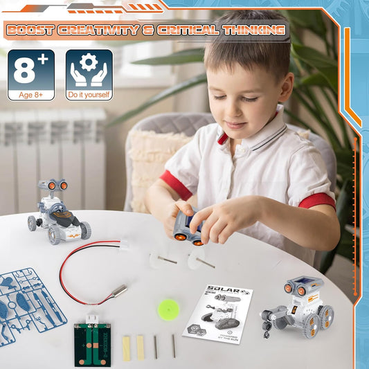 21 in-1 Solar Robot Building Kit STEM Gift for Kids 8-13, DIY Educational Science Robotics Toy Battery Solar Powered STEM Building Toy Set with 210 Pieces