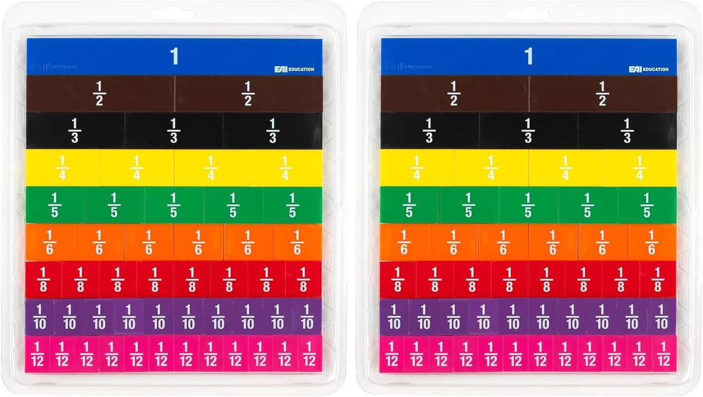 EAI Education Fraction Tiles with Tray: Numbered - Set of 51