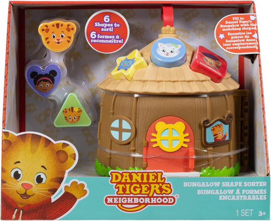 Daniel Tiger's Neighborhood Baby Shape Sorter Toy Bungalow Sorter Play Set for Toddlers Comes with 6 Colorful Shaped Blocks