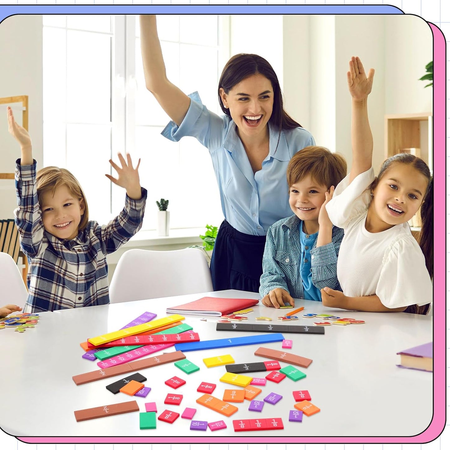 Sayglossy 10 Sets Fraction Set for Math Classroom Fractions Manipulatives Math Manipulatives for Home School Supplies (Circles)