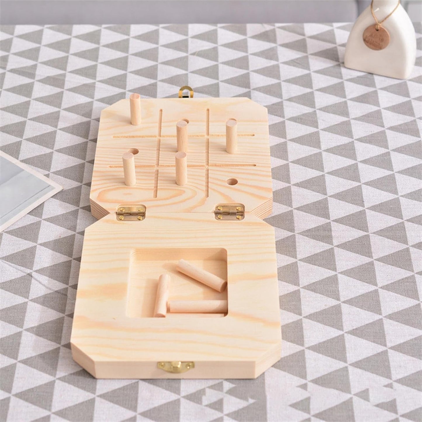 Peg Board for Kids | 9-Hole Fine Motor Skills Booster - Wooden Pegboard for Recovery,for Adults Family Elderly Women Birthday Airplane Camping Dorm Classroom