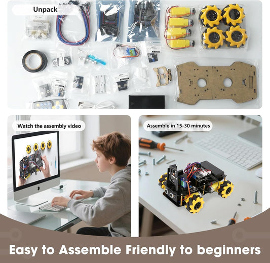 ACEBOTT Robot Kit, Robotics for Kids Ages 8-12 12-16, STEM Toys for Boys with Remote & App Control, Arduino & Scratch Compatible, Science Kits for Kids Age 8-12 12-16, for Boys & Girls(Yellow)