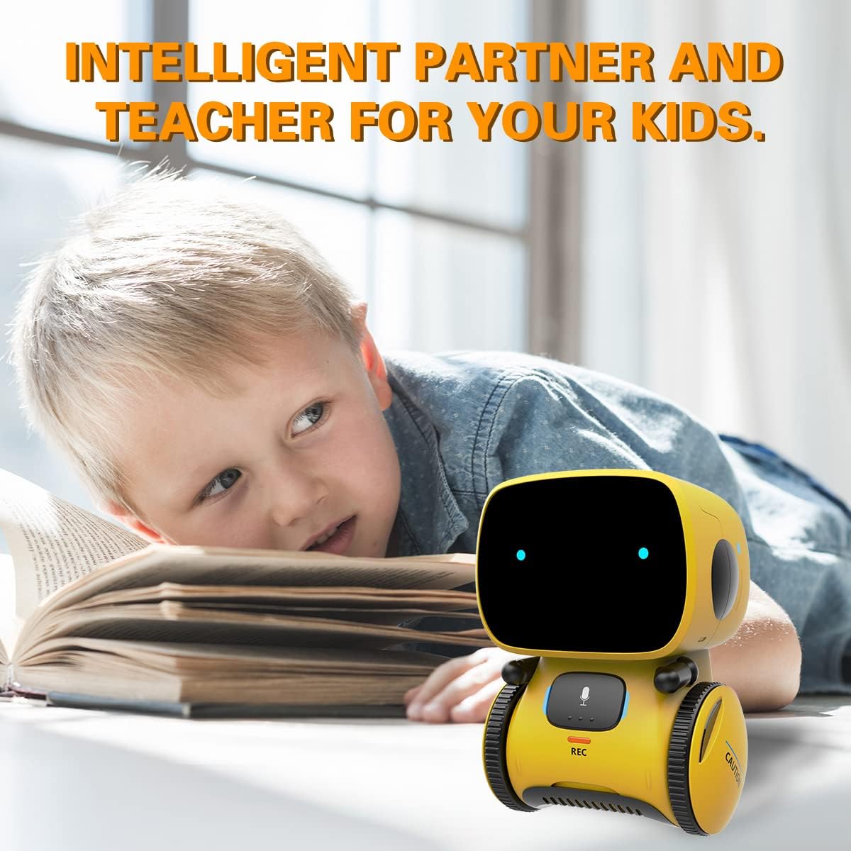 98K Kids Robot Toys for Girls and Boys, Touch and Voice Control Robots Interactive Smart Talking Robots Intelligent Partner and Teacher with Singing, Dancing, STEM Toy Gifts for Kid Age 3 and Up