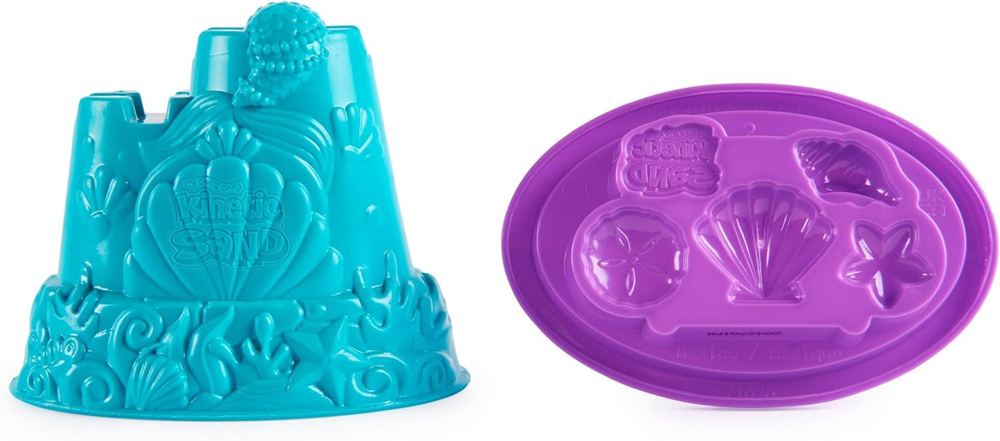 Kinetic Sand Mini Mermaid Lock, 170 g, Magic Sand, Purple Sand, 1 Cutter, 2 Accessories and 3 Gems, Toy for Children and Girls 3 Years