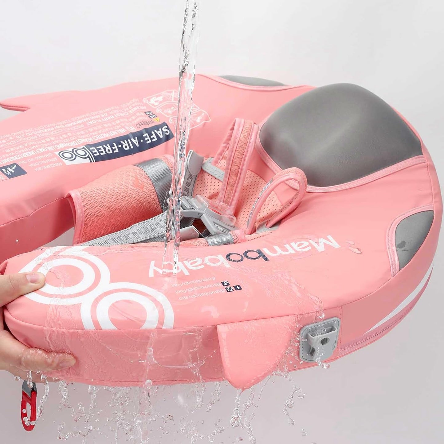 Baby Pool Float with UPF50+ 3D Adjustable Canopy, Add Tail Mambobaby Float Non Inflatable Infant Floats for Pool, Cartoon Narwhal Baby Floats (NPink with Canopy-U05NPCTLUROHML01U05)