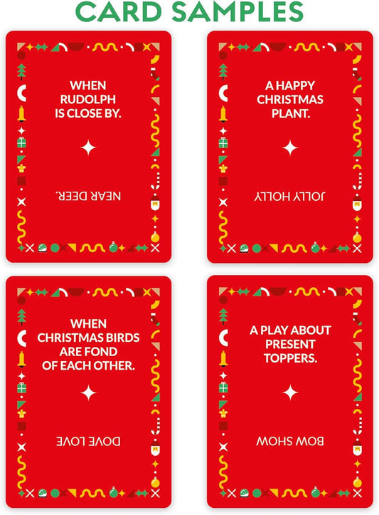 Holly Jolly - A Holiday Themed Absurd Word Game, 50 Festive Rhymes to Guess, Christmas Card Game, Fun & Festive Stocking Stuffers, Project Genius