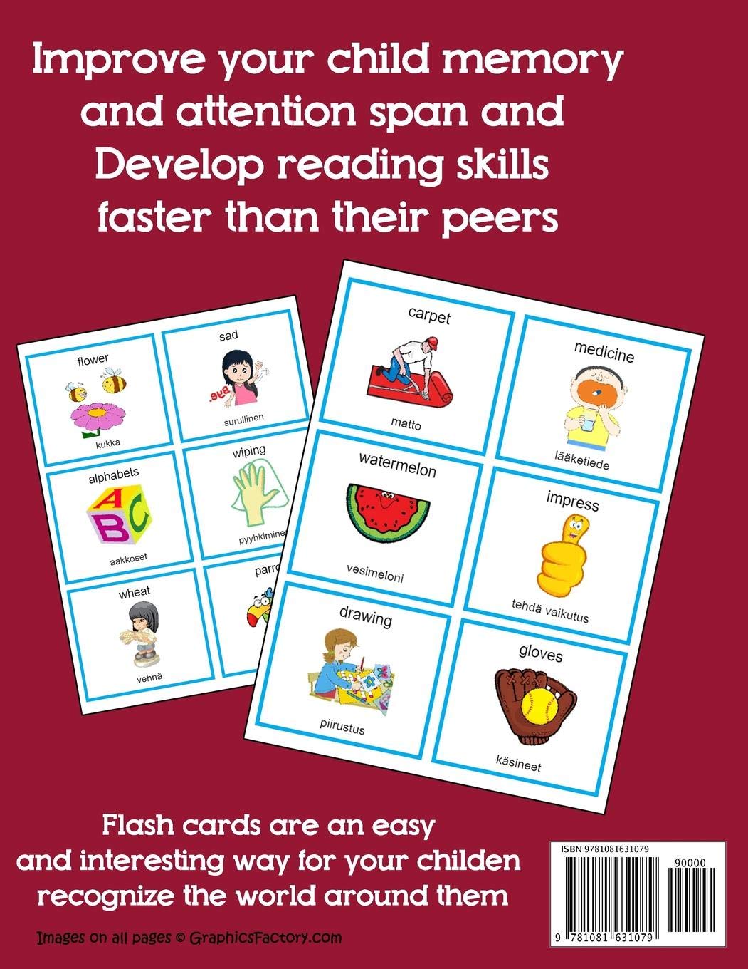 English Finnish 500 Flashcards with Pictures for Babies: Learning homeschool frequency words flash cards for child toddlers preschool kindergarten and kids (Learning flash cards for toddlers)
