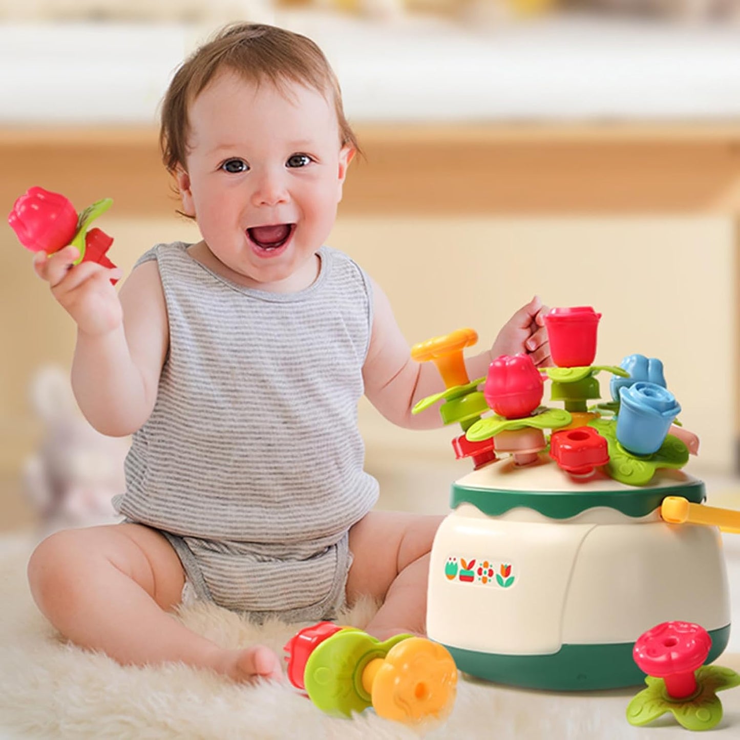 Fun Vegetal Design Pegboard Game for to Improve Fine Motor Skills and Cognitive Development Early Education Toy
