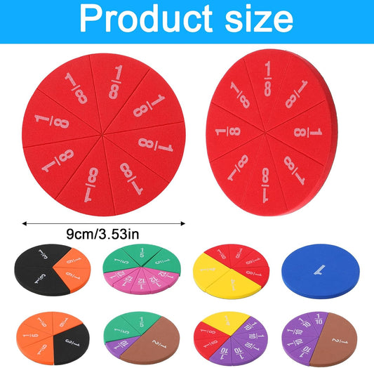 51 pcs Magnetic Fraction Tiles Circles, Fraction Tiles Playbook Math Manipulatives Kit for Classroom and Homeschool Educational