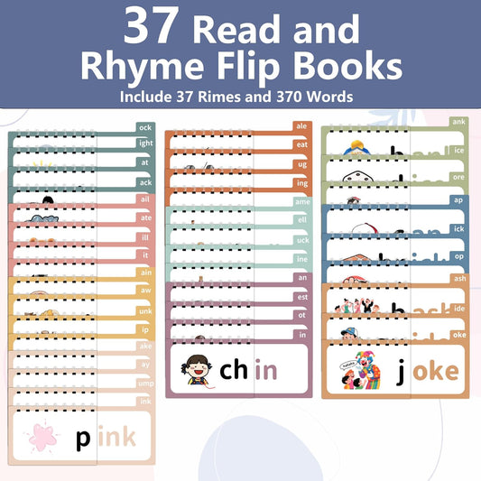 Yoink Word Family Build Book - 37 Read and Rhyme Flip Books for Kids, Learn to Read Phonics & Sight Flash Cards for Kindergarten, Preschool Classroom Homeschool Learning Activities