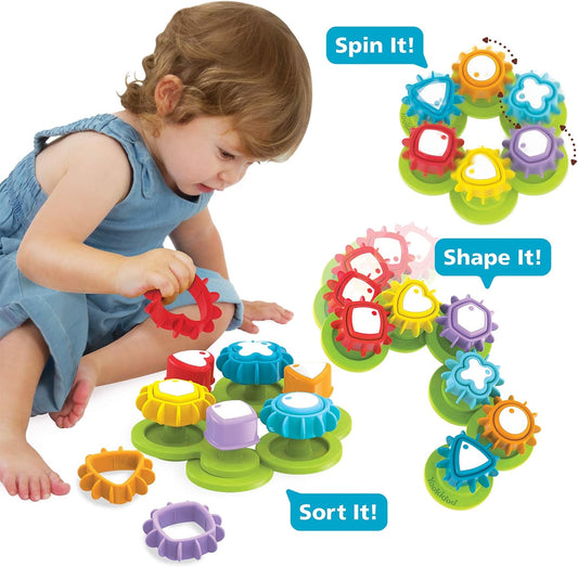 Yookidoo Shape ‘N’ Spin Gear Sorter. A Developmental Activity Toy for Kids Ages 1-3. Toddlers Sortering Game with Multiple Colors and Shapes, That Also Spins.(Gift Box)