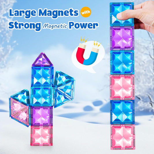 BENOKER Castle Magnetic Tiles, 3D Building Blocks STEM Educational Kids Toys for Pretend Play, 3 4 5 6 7 8 Year Old Birthday Gifts for Boys and Girls, Preschool Learning Toys for Christmas