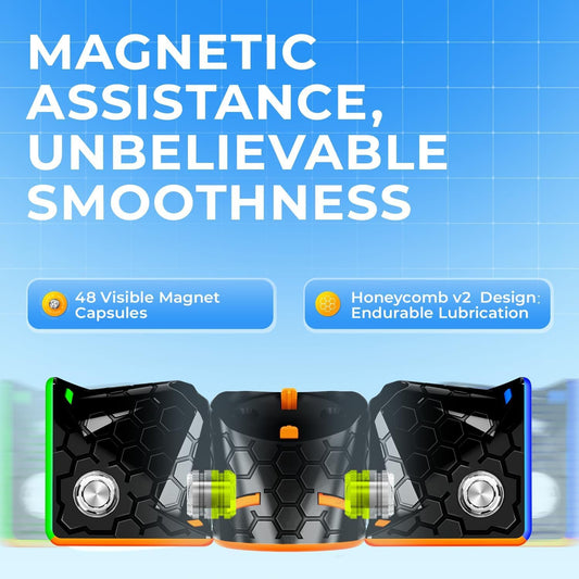 GAN 356 M, Speed Cube 3x3 Magnetic Speedcube Stickerless 356M Fidget Toys for Kids Adults, No Extra GES