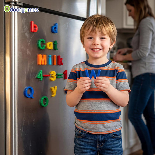 78 Pcs Magnetic Letters and Numbers – Upgraded Magnets & 6 Colors - ABC Alphabet Magnets for Toddlers, Fridge & Whiteboard Learning Set