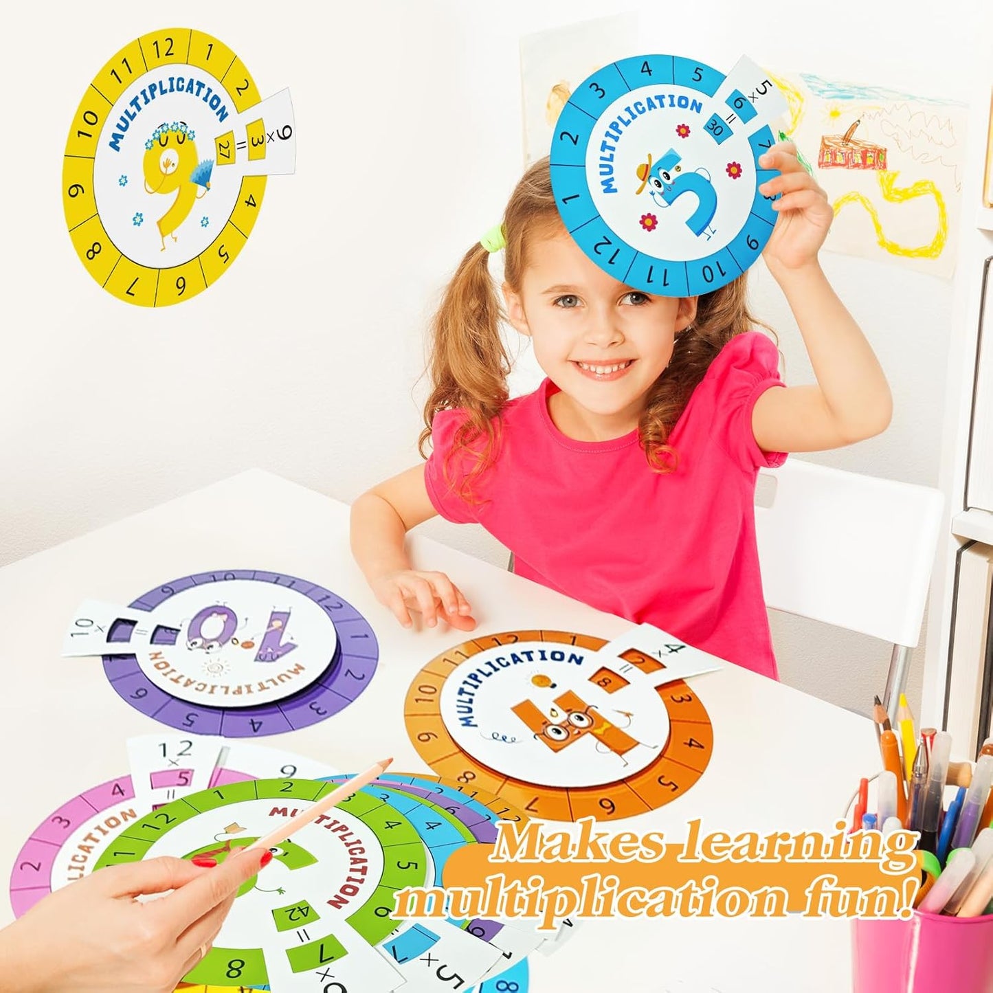 Cinrobiye Math Multiplication Game Multiplication Spinning Game 12Set Learning & Education Activities Cards for Classroom Must Haves Homeschool Supplies Multiplication Machine Rewards Prizes