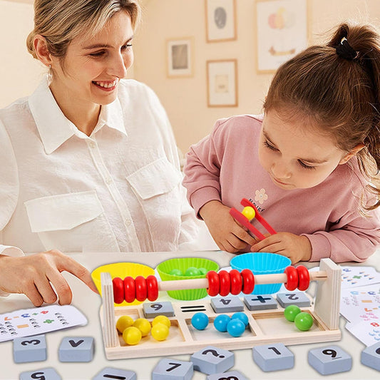 Genérico Wooden Abacus for Children - Early Learning with Wood, Abacus Counter with Beads to Match Colors - for Children Over 3 Years Old in Home Classroom