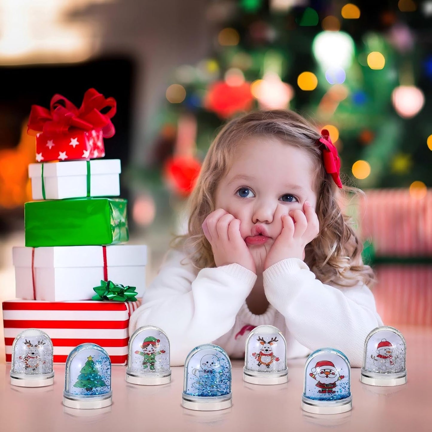 Syhood 12 Pcs Design Your Own Snow Globes Christmas Water Globe Christmas Snow Globes Kit Make Your Own Festive Arts and Crafts for Kids Christmas Activities