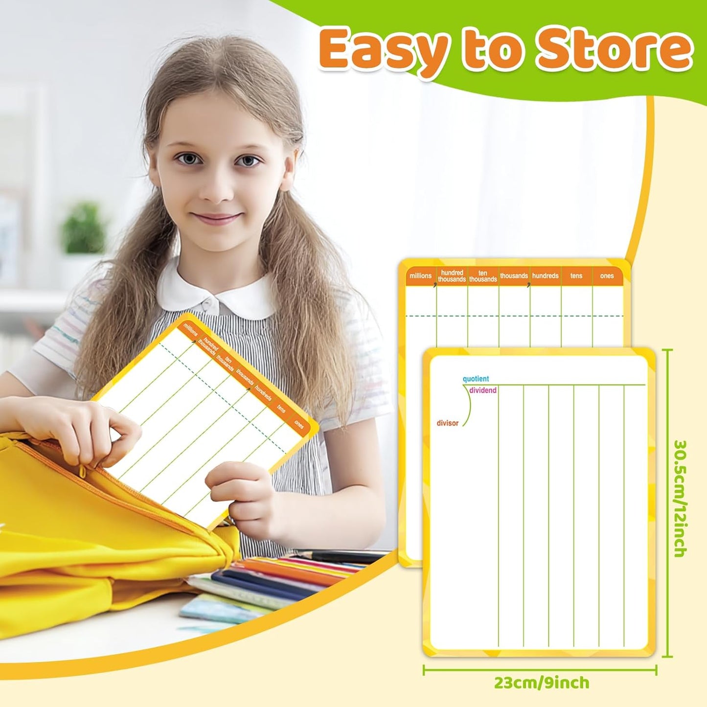 12 Packs Long Division & Multiplication Flash Cards: Math Manipulative Dry Erase Board, Math Games Chart for 2nd 3rd 4th Grade Classroom Must Haves, Homeschool Supplies Teacher Essentials