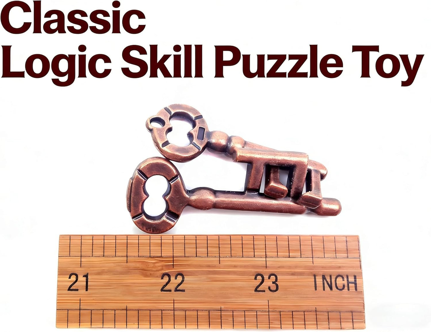 Traditional Metal Brain Teaser – Classic Puzzle Toy for Logic & Skill Development (Keys)